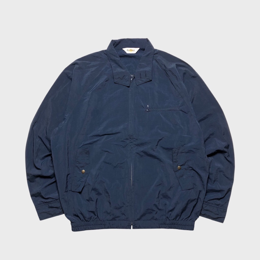 Aggress Casual Work Harrington Jacket Navy Blue