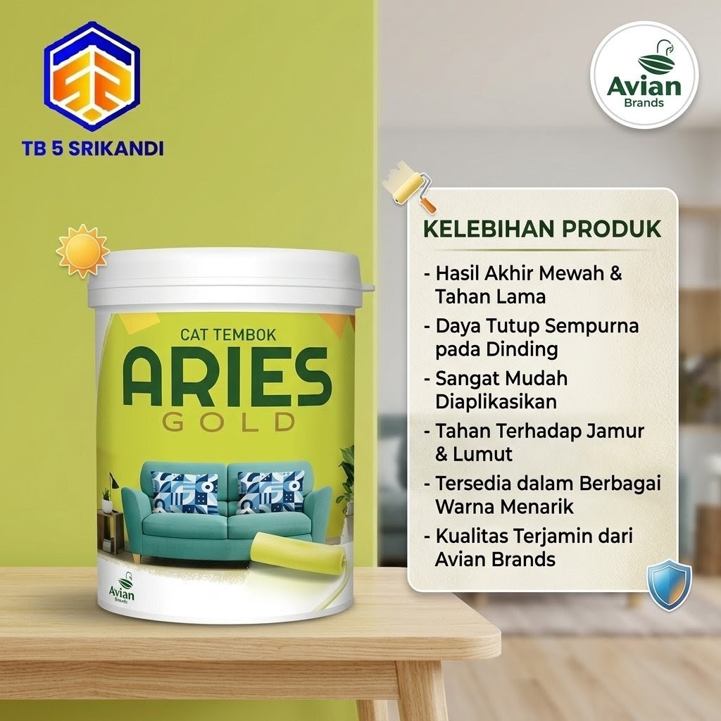 Cat Tembok Aries Gold 1kg