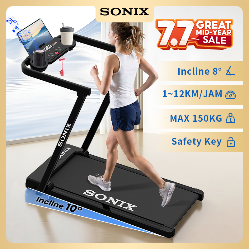 Sonix Z Model Incline Electric Treadmill STR07 Listrik Foldable Walking Pad Safety Key Low Power Ala