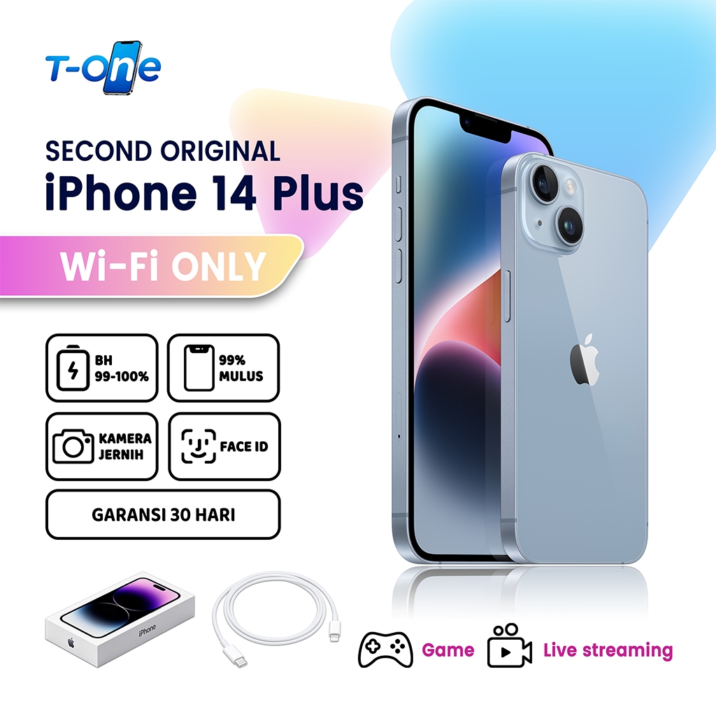 iPhone 14 Plus WIFI Second Variasi Khusus 128GB/256GB/512GB Original Bekas iP 14 Plus