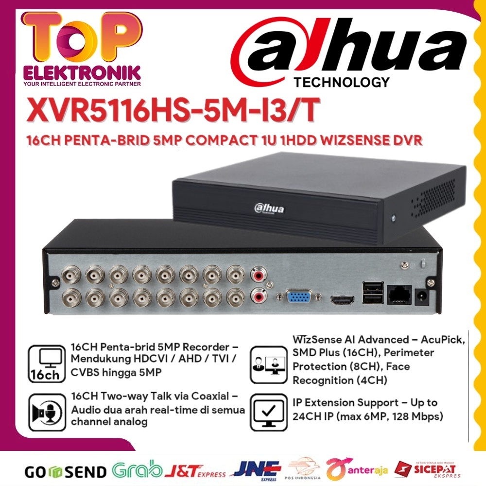 DVR DAHUA 16CH 16 CHANNEL 5MP XVR5116HS-5M-I3/T