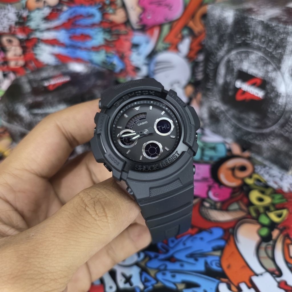 Jam tangan Original Gshock G-Shock AW-591BB AW591BB Blackout