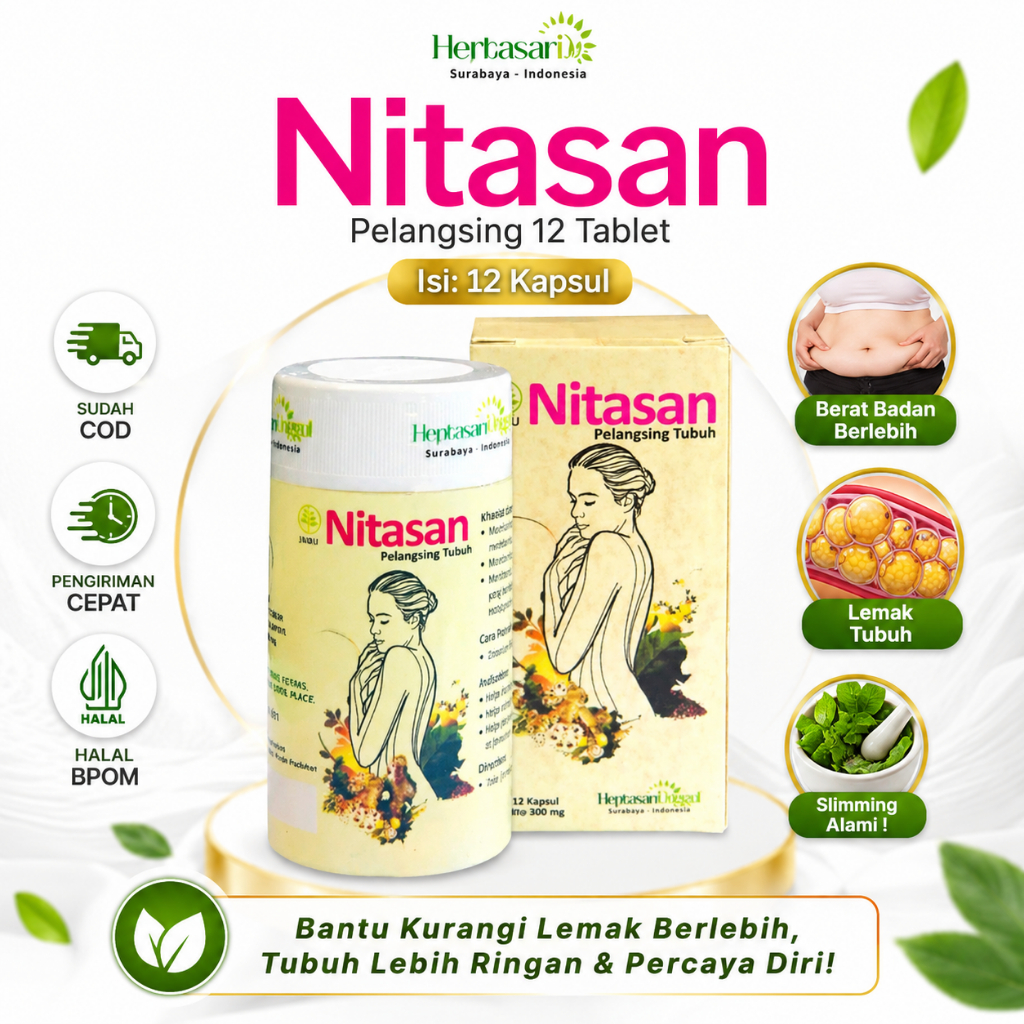 Nitasan Pelangsing 12 Tablet Asli Obat Diet Herbal Original Bantu Program Penurunan Berat Badan Pemb