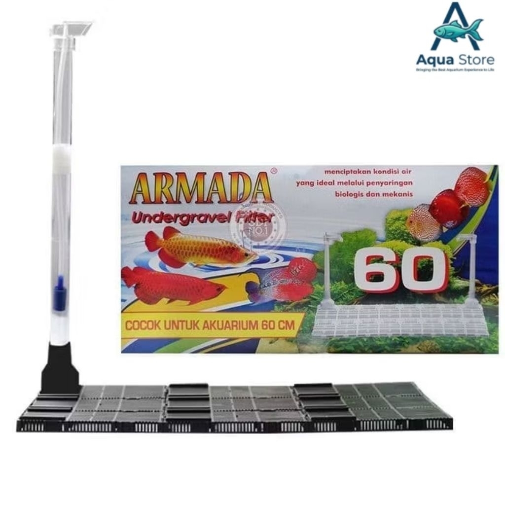 FILTER AKUARIUM AQUASCAPE AKUARIUM UNDERGRAVEL ARMADA 60 CM