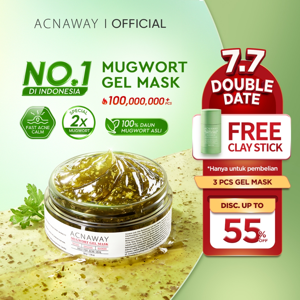 [FREE CLAYSTICK] ACNAWAY Advanced Mugwort Gel Mask– Face Mask Gel Masker Wajah untuk Kulit Berjerawa