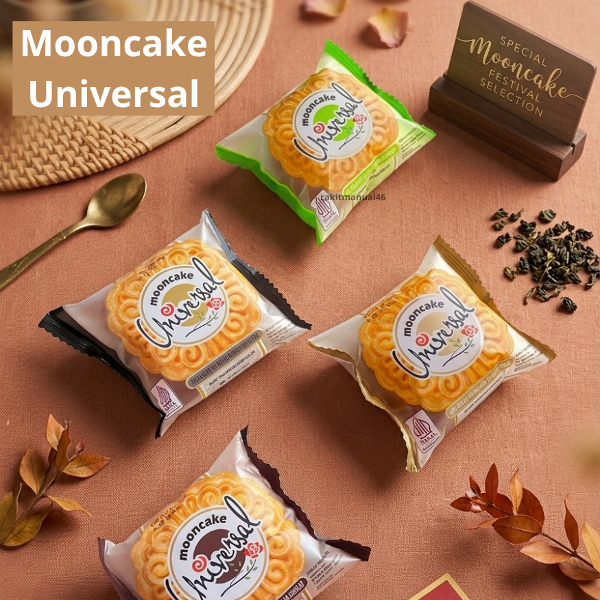 Mooncake Universal / Kue Bulan Halal Rasa Cokelat, Pandan, Espresso, Original