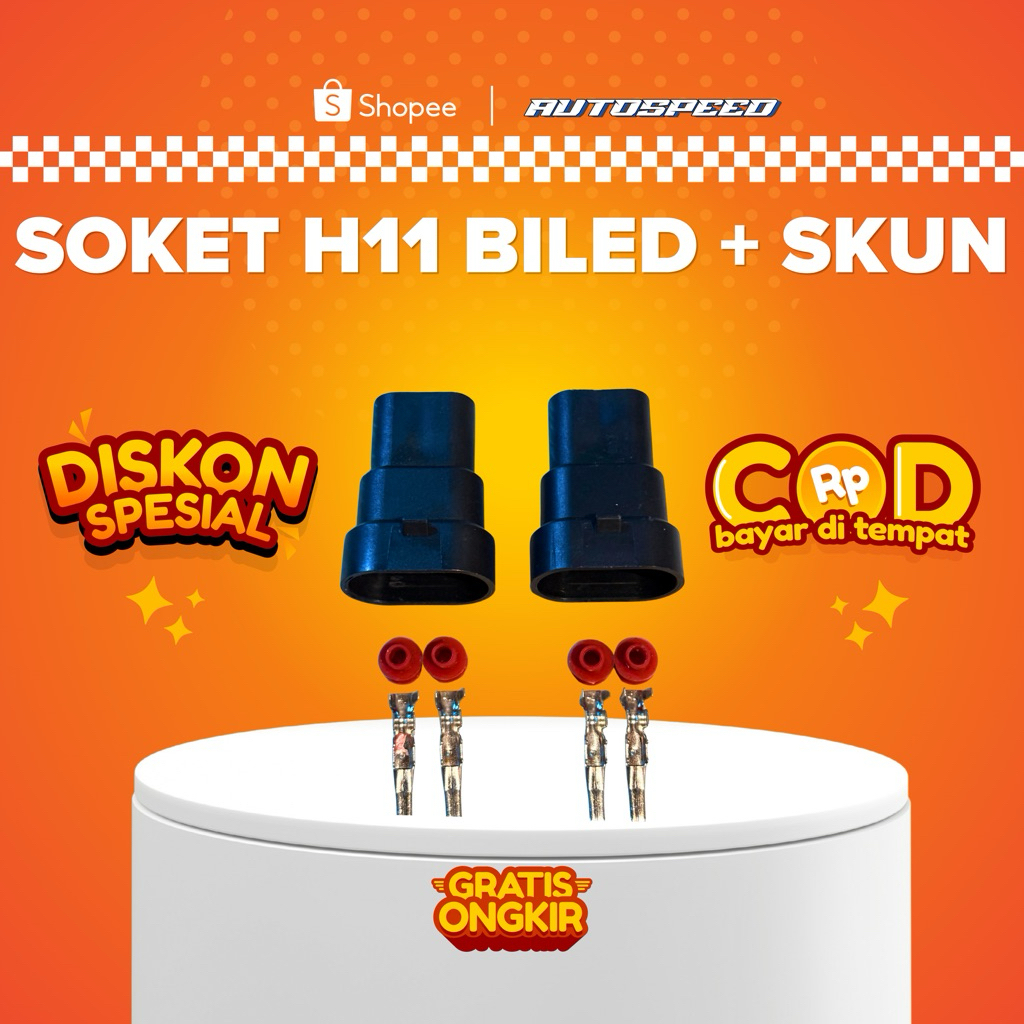 Soket H11 Male Soket Konektor Biled Type H11 Universal Original Bawaan Biled AES