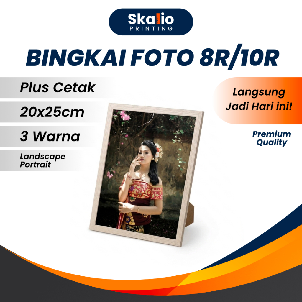 Bingkai Foto 8R 10R Plus Cetak Ukuran 20x25 cm Frame Figura Minimalis