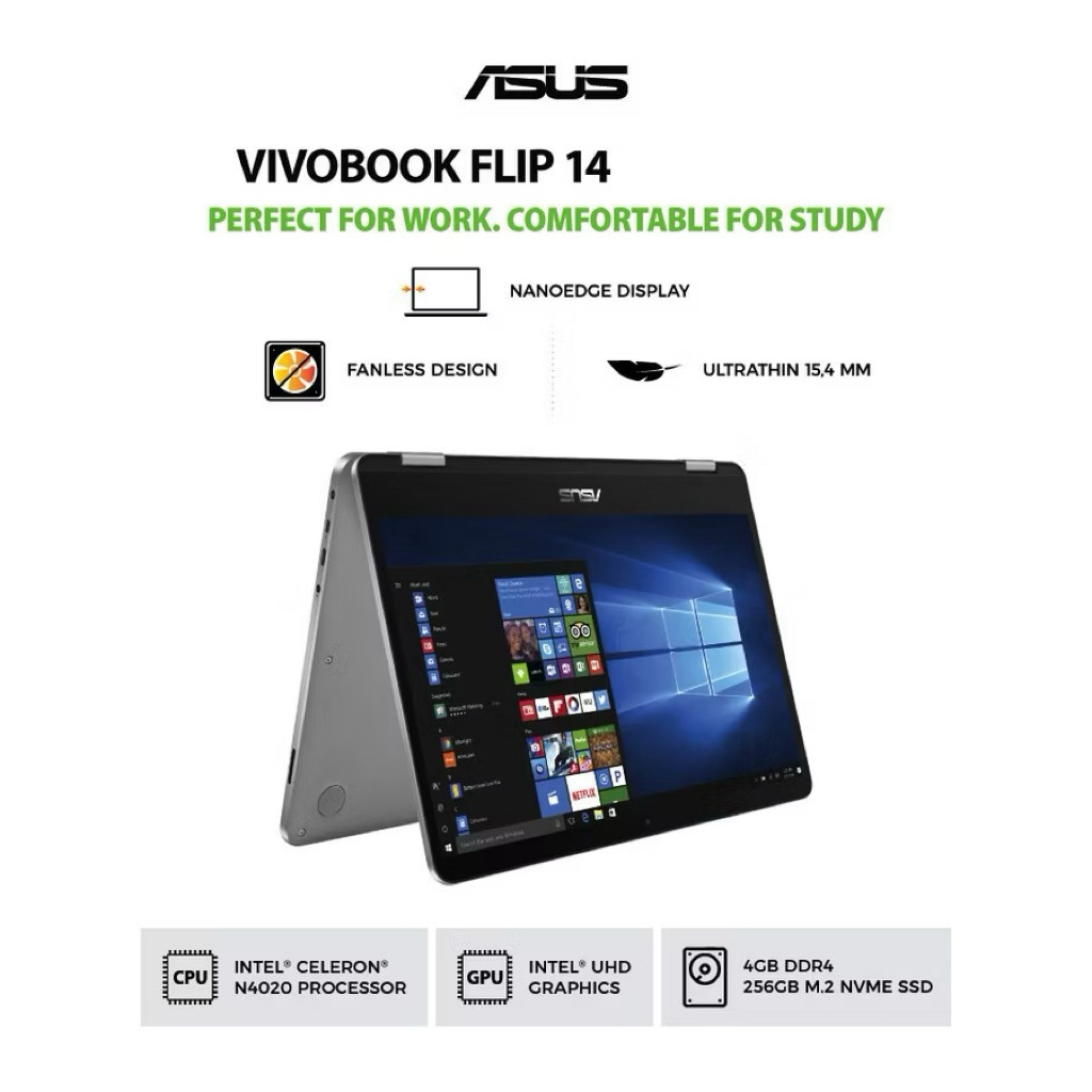Preloved Laptop Asus Vivobook Flip 14