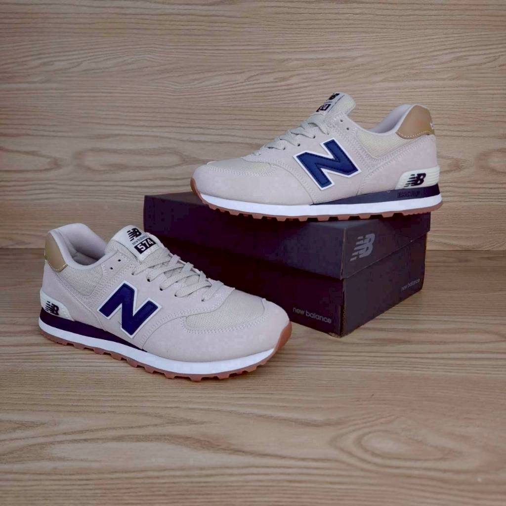 Sepatu Unisex NB 574 Beige Navy