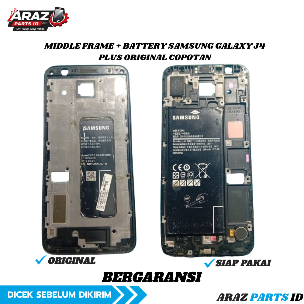 Frame Tatakan LCD + Baterai Samsung Galaxy J4 Plus Original Copotan - Araz Parts ID