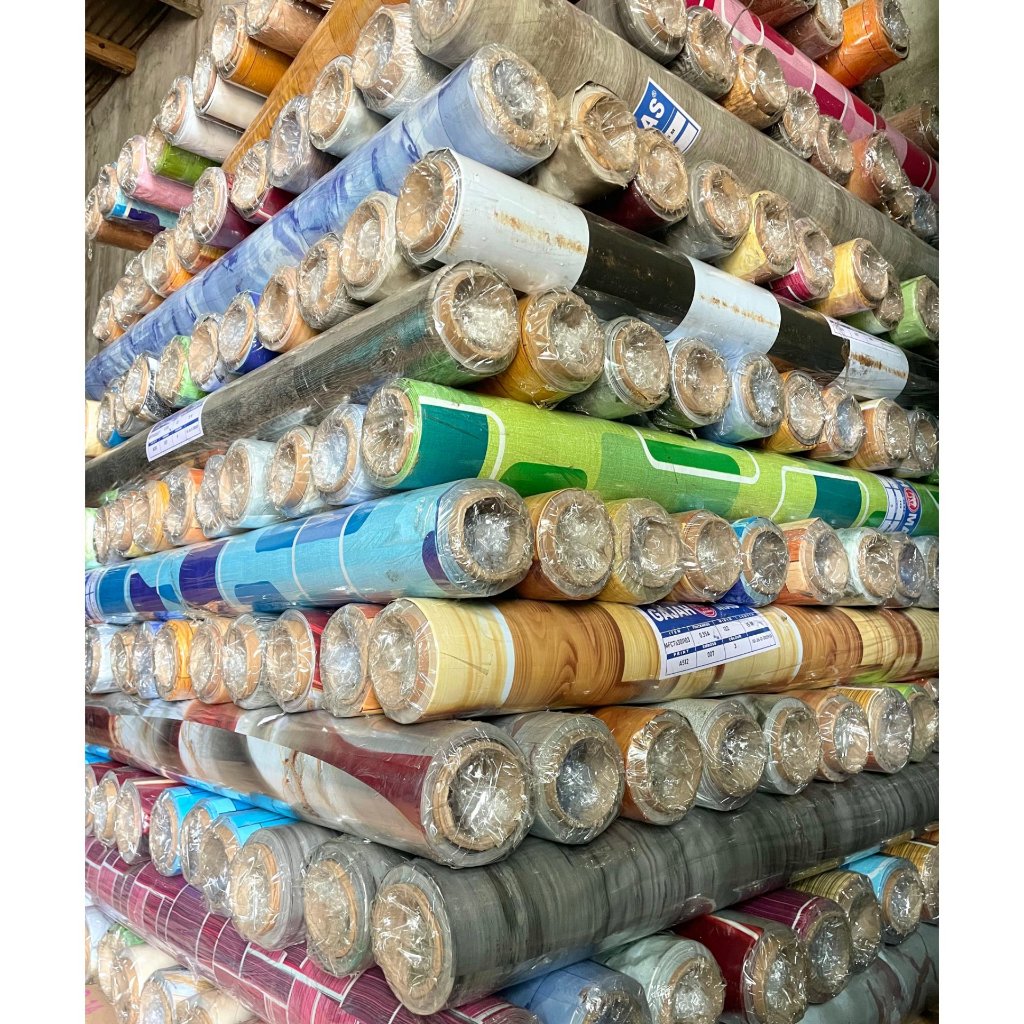 KARPET LANTAI VINYL 1 ROLL MERK GAJAH MAS BIRU MOTIF CATUR KAYU PERLAK MEJA ALAS