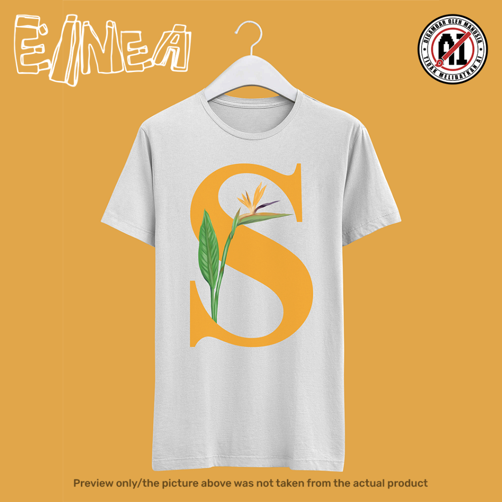Floral Monogram T-shirt by EINEA | Strelitzia reginae