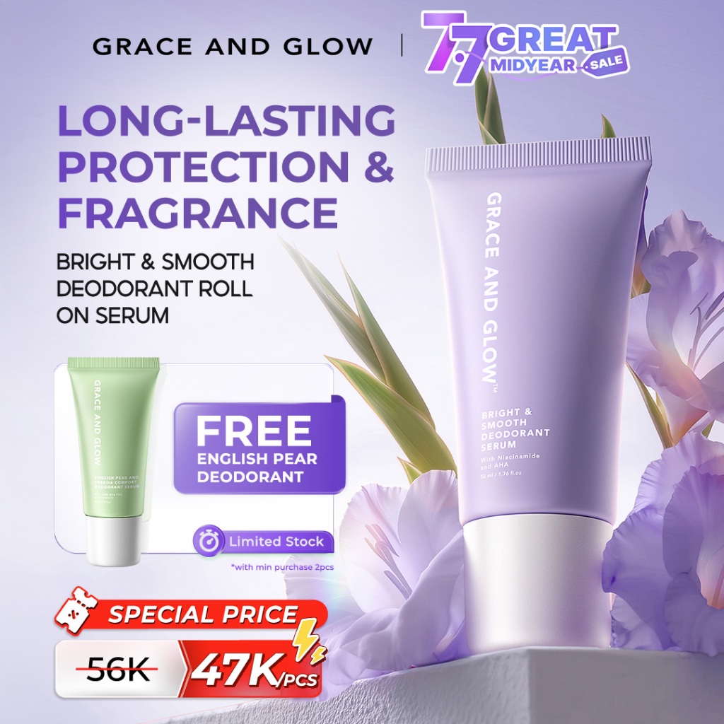 [FREE DEO & BUY 5 GET 6] Grace and Glow Smooth Deodorant Roll On Serum - Deodoran Serum Pencerah Ket
