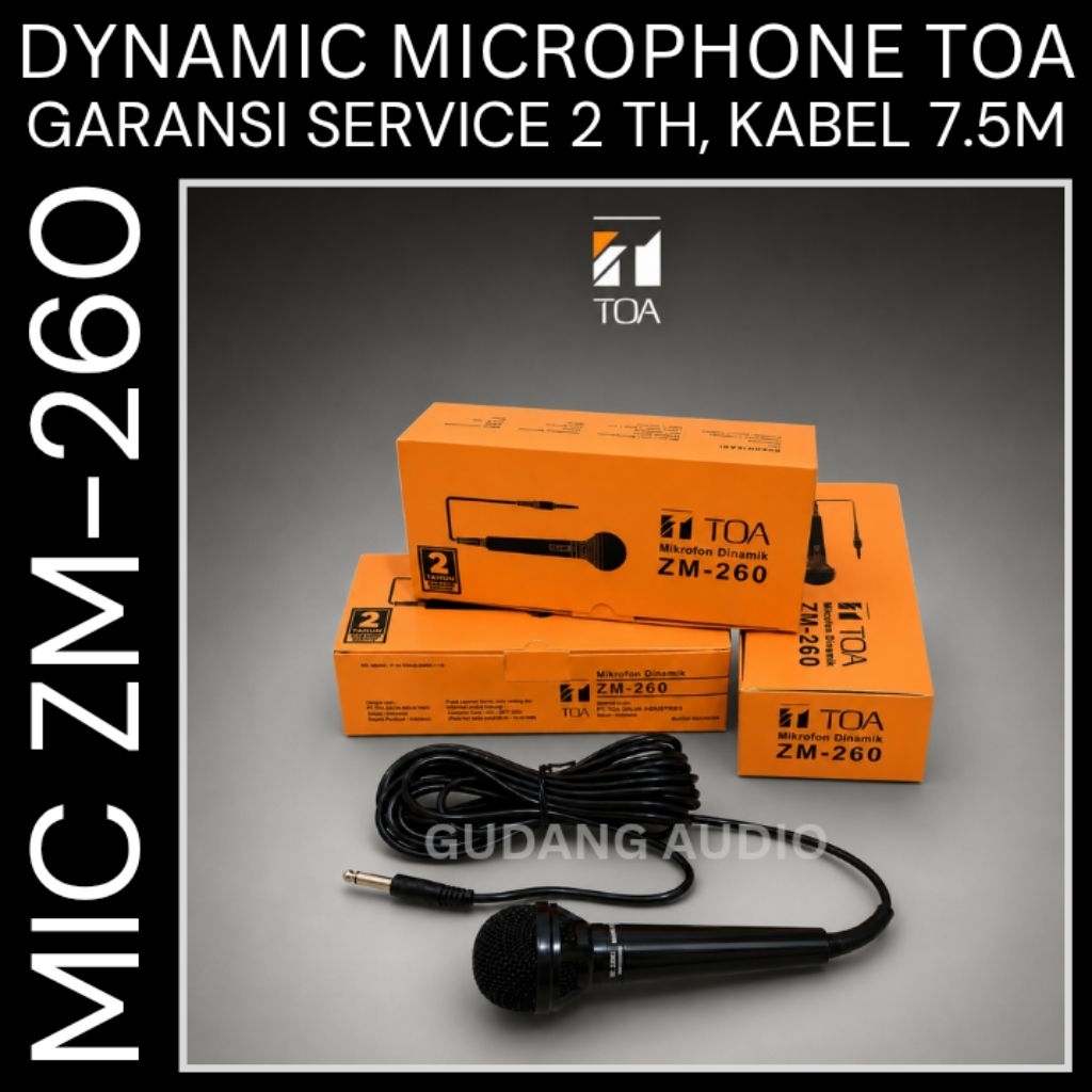 MIKROFON MIC KABEL TOA ZM-260 ZM 260 MICROPHONE TOA ORIGINAL