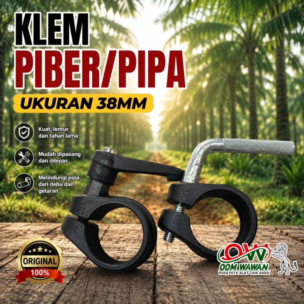 Klem galah/piber egrek ukuran 38 mm Original kuat dan awet