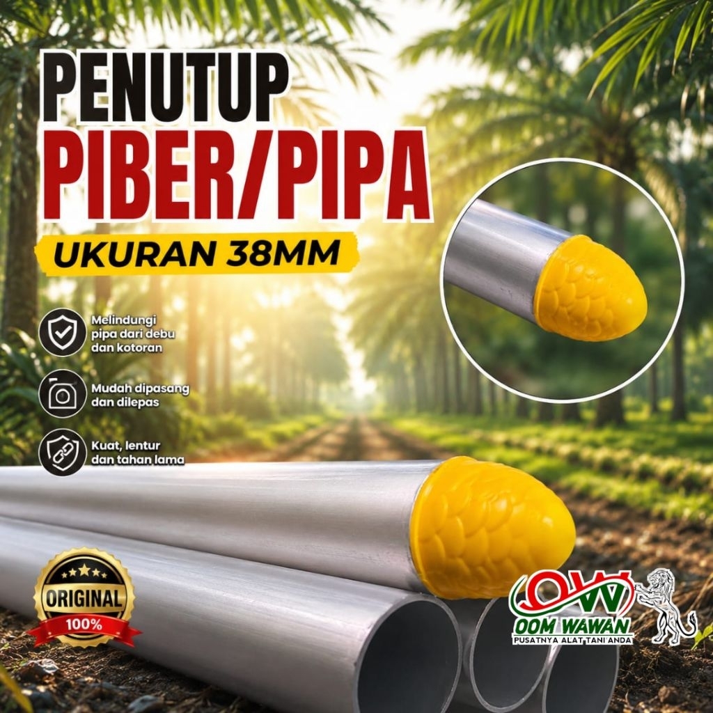 Penutup Galah egrek ukuran 38mm, Dop tutup bawah fiber sawit
