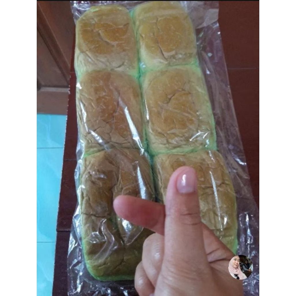 Roti kukus panggang pandan 40 cm