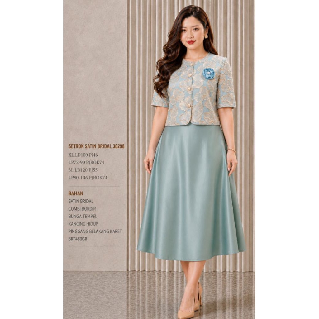 FC 30298 Setelan rok satin bridal