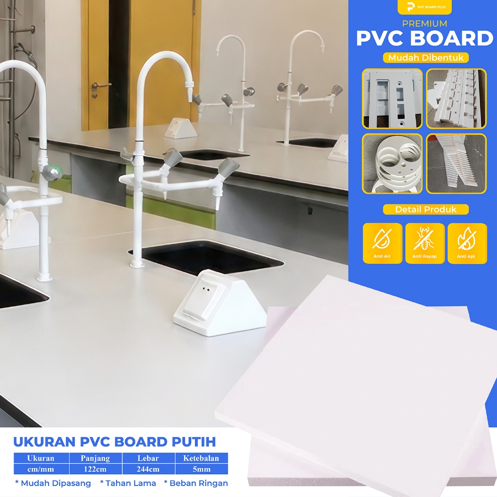 PVC Board Lembaran 5mm Ukuran 122x244cm | PVC Foam Board | PVC Board Kitchen Set | Interior Furnitur
