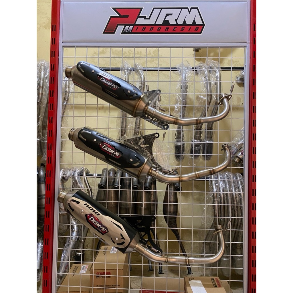 Knalpot Standar Racing Mio Mio Sporty Mio Soul Creampie Original plus braket knalpot