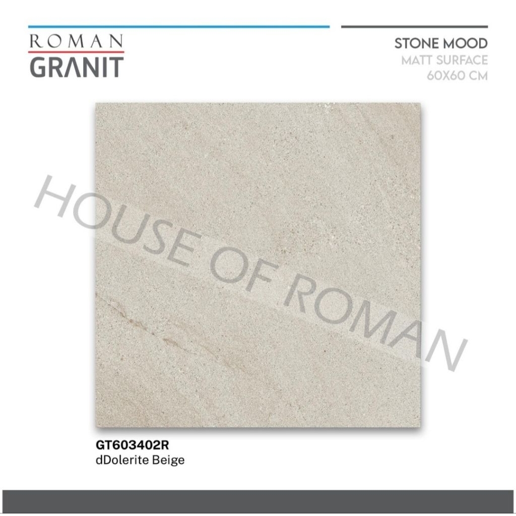 Roman Granit Lantai 60x60 dDolerite Beige (Stone Mood) / Granit Lantai Rumah Minimalis / Granit Lant