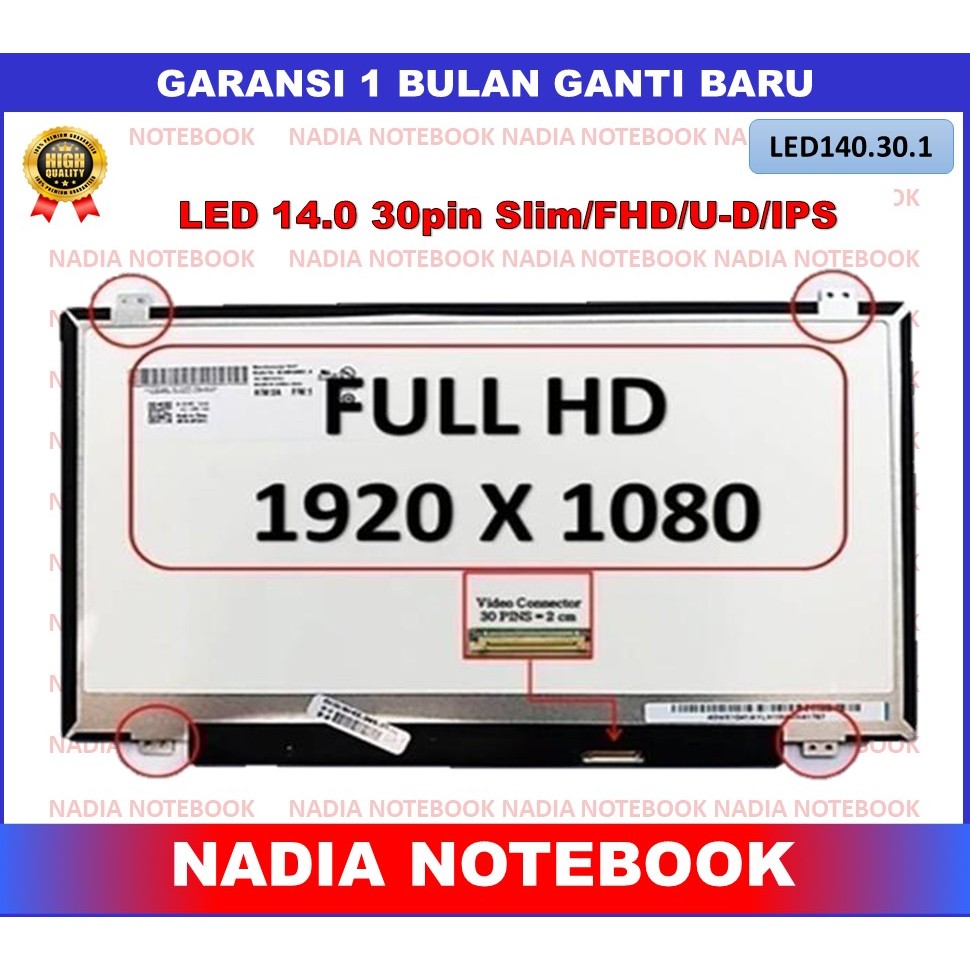 LCD LED Axioo 14 Inch 14.0 Inch 30 pin Slim Full HD FHD AB IPS