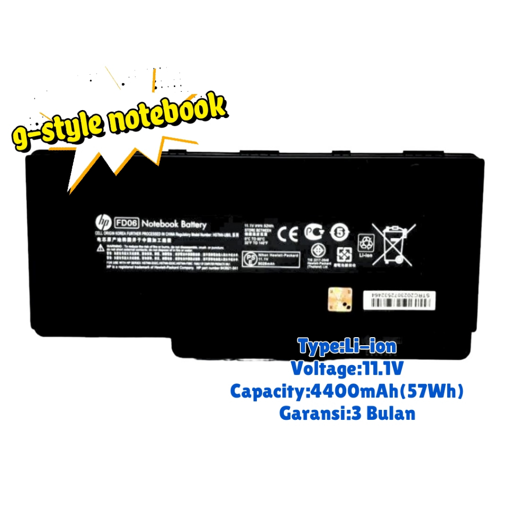 Baterai Laptop HP FD06 Original