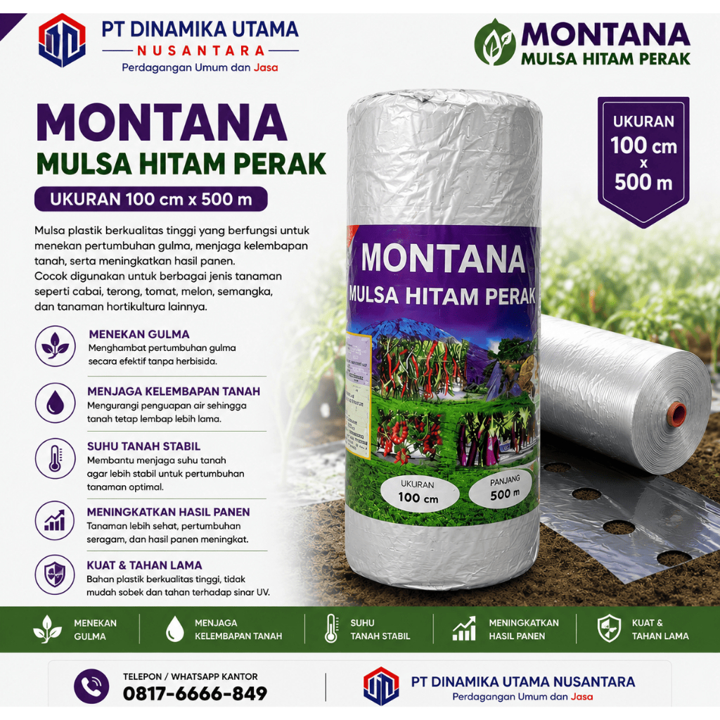 Plastik Mulsa Montana  Uk. 120 cm x 500 m
