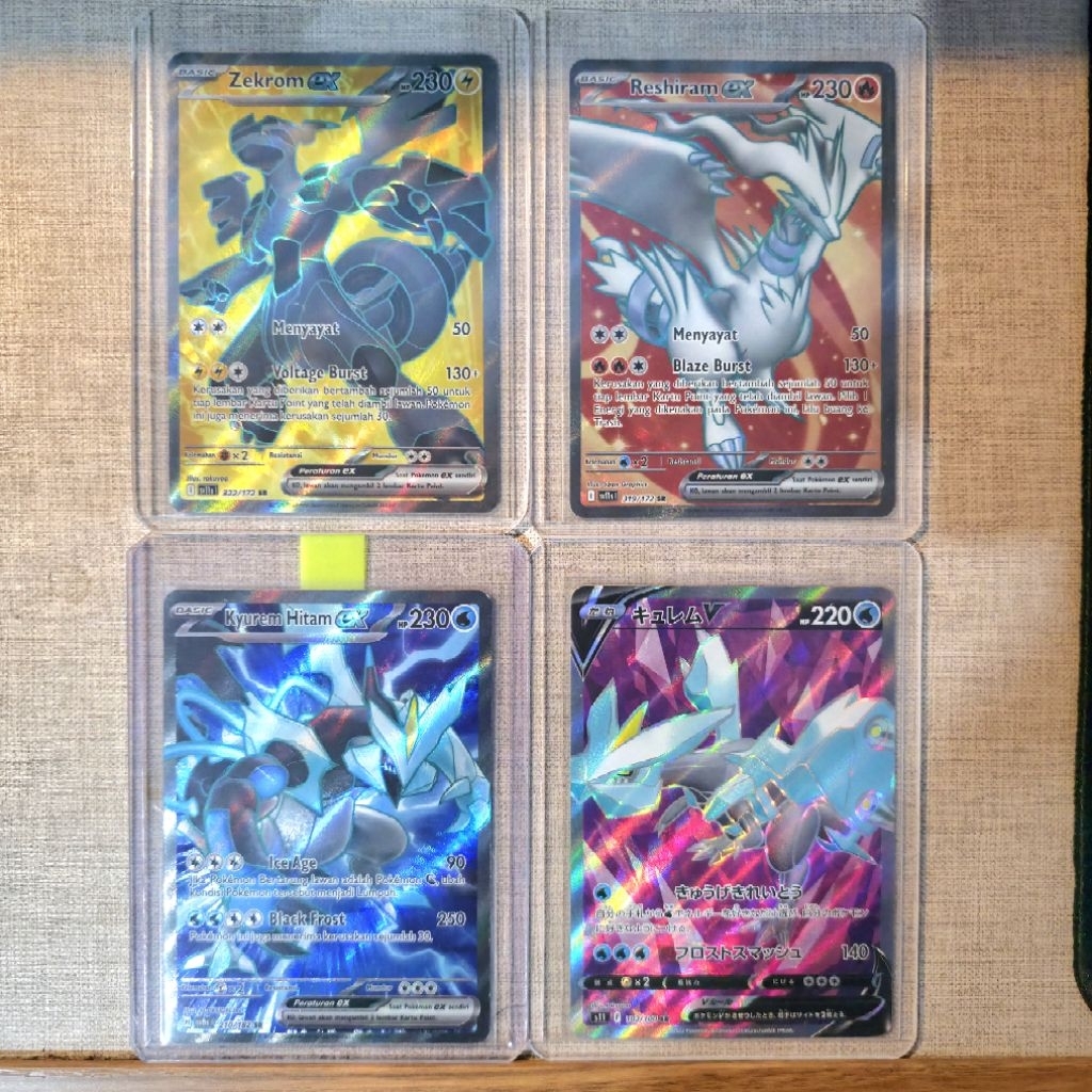 Bundle SR Zekrom ex + Reshiram ex + Kyurem hitam ex ID bonus Kyurem V japan