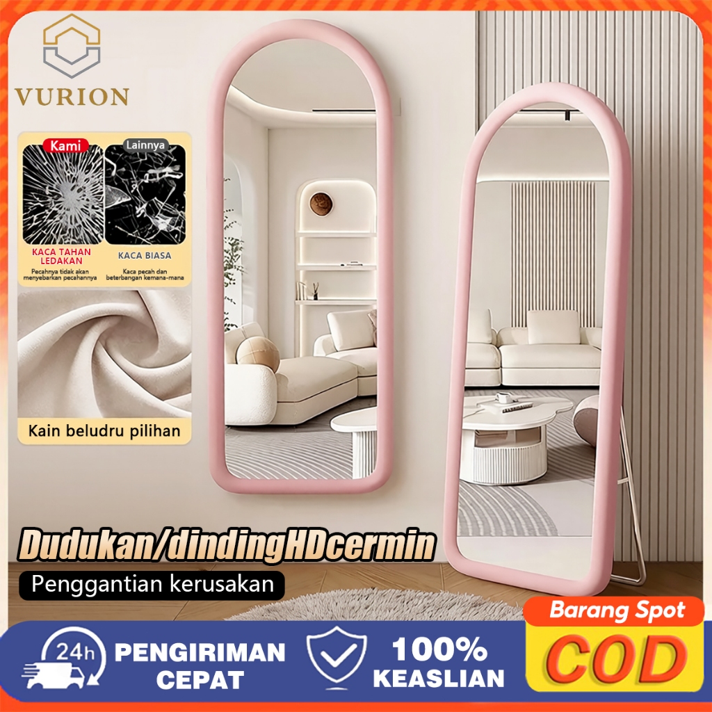 Kaca Cermin Standing Mirror Aestethic Oval Minimalis 160x60CM