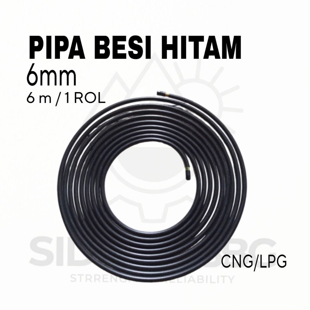 Pipa Besi CNG/LPG BBG ukuran 6mm panjang 6m (1rol)
