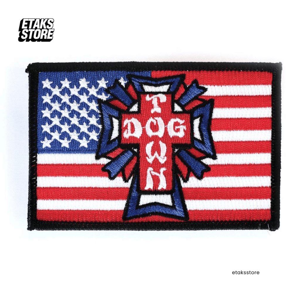 Bordir Patch Dogtown Flag | Iron Patch Embroidery Tempel | Import USA Original Resmi