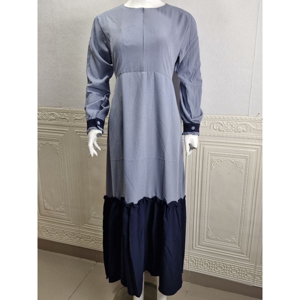 Gamis Polos Bahan Wolfis Busui Friendly