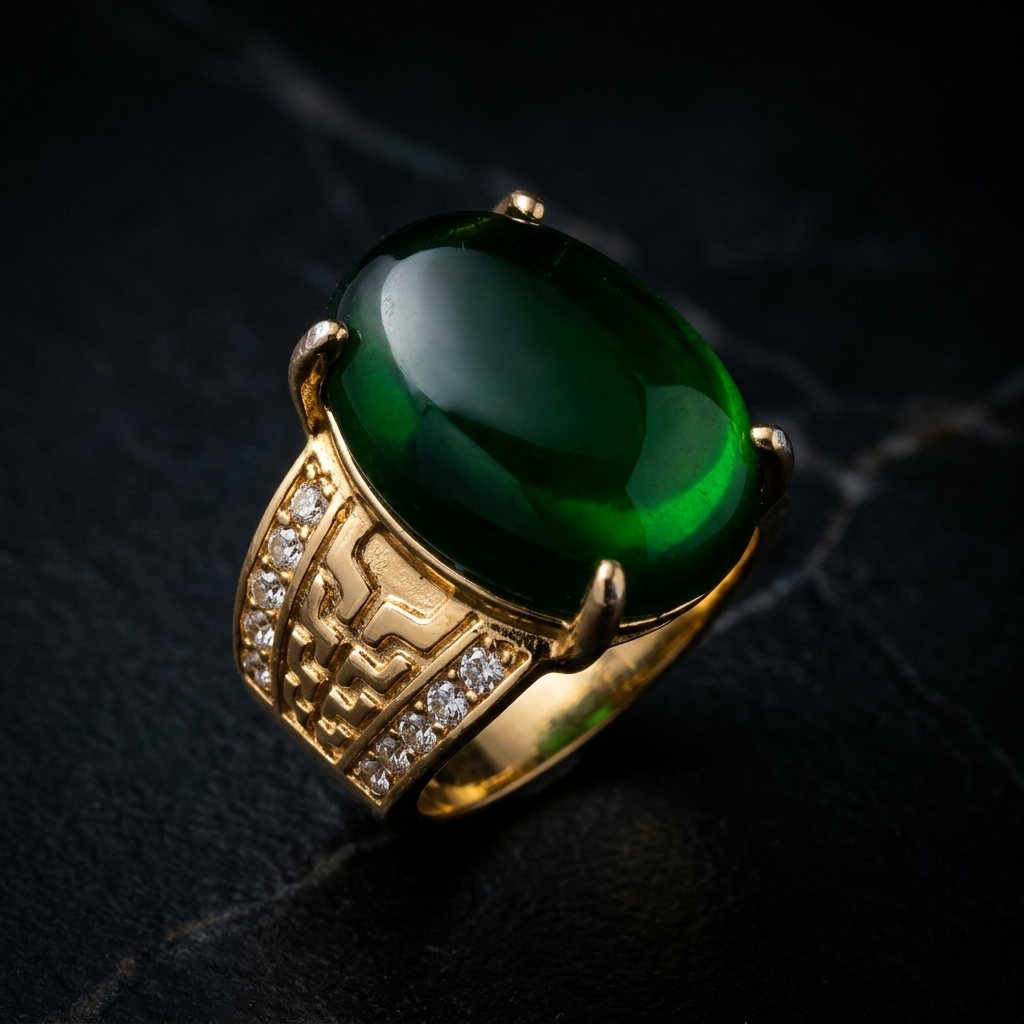 Batu Cincin Akik Zamrud Biron Oval Cabochon