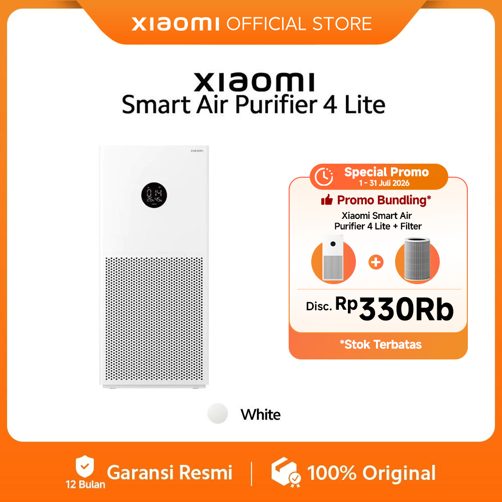 Xiaomi Smart Air Purifier 4 Lite| Sirkulasi 360° | Koneksi Wifi Jangkauan 43m² | Kontrol Suara | Pen