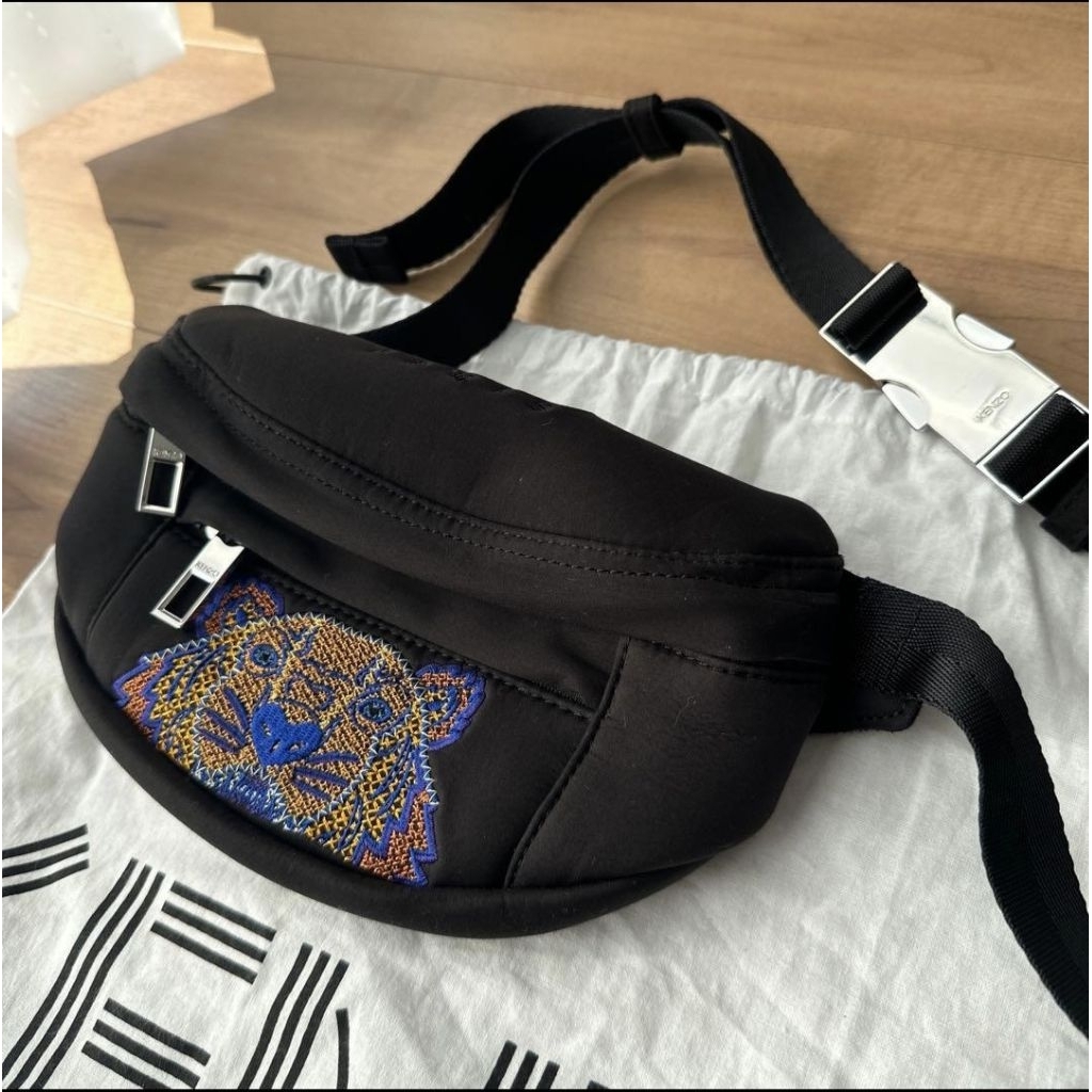 Tas KENZO Tiger Embroidered Techno Bumbag 100% Original Waist Sling Bag