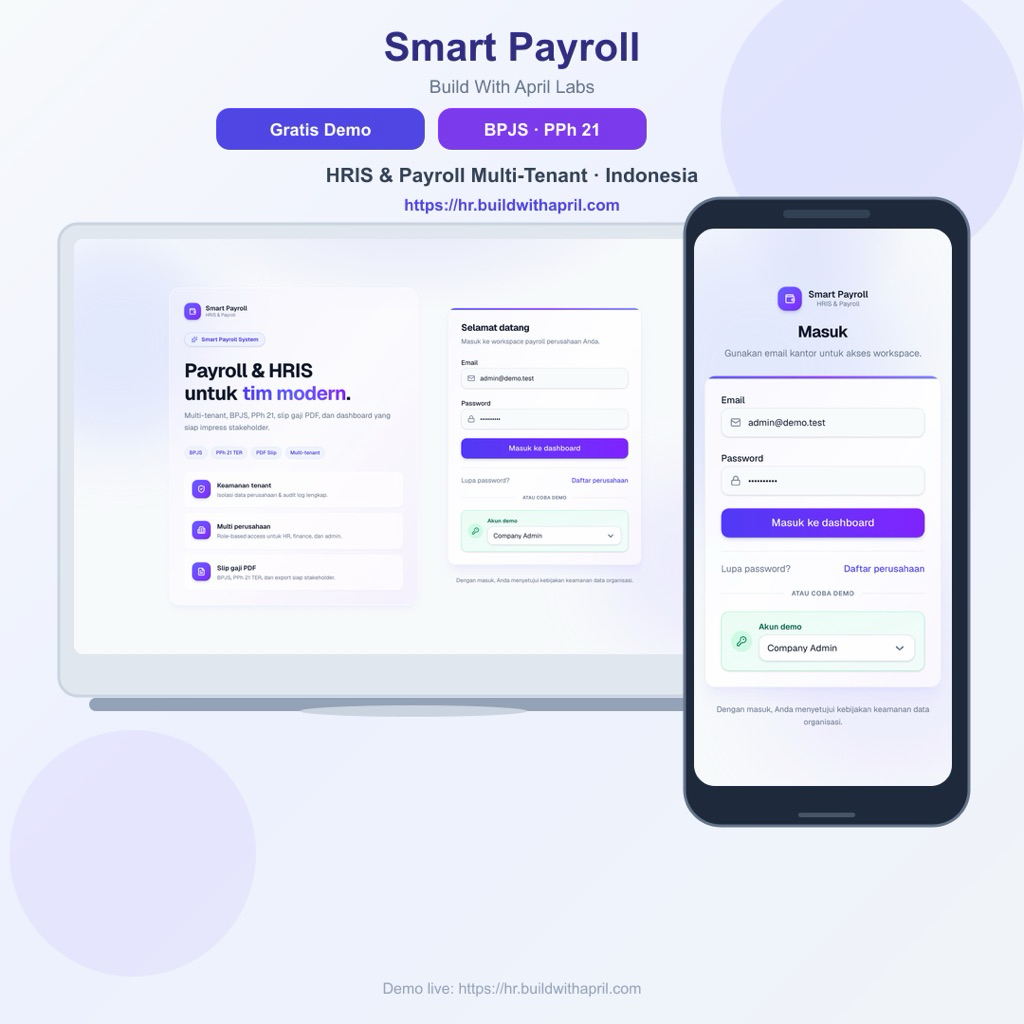 Smart Payroll Source Code Aplikasi HRIS Payroll Full Stack Indonesia