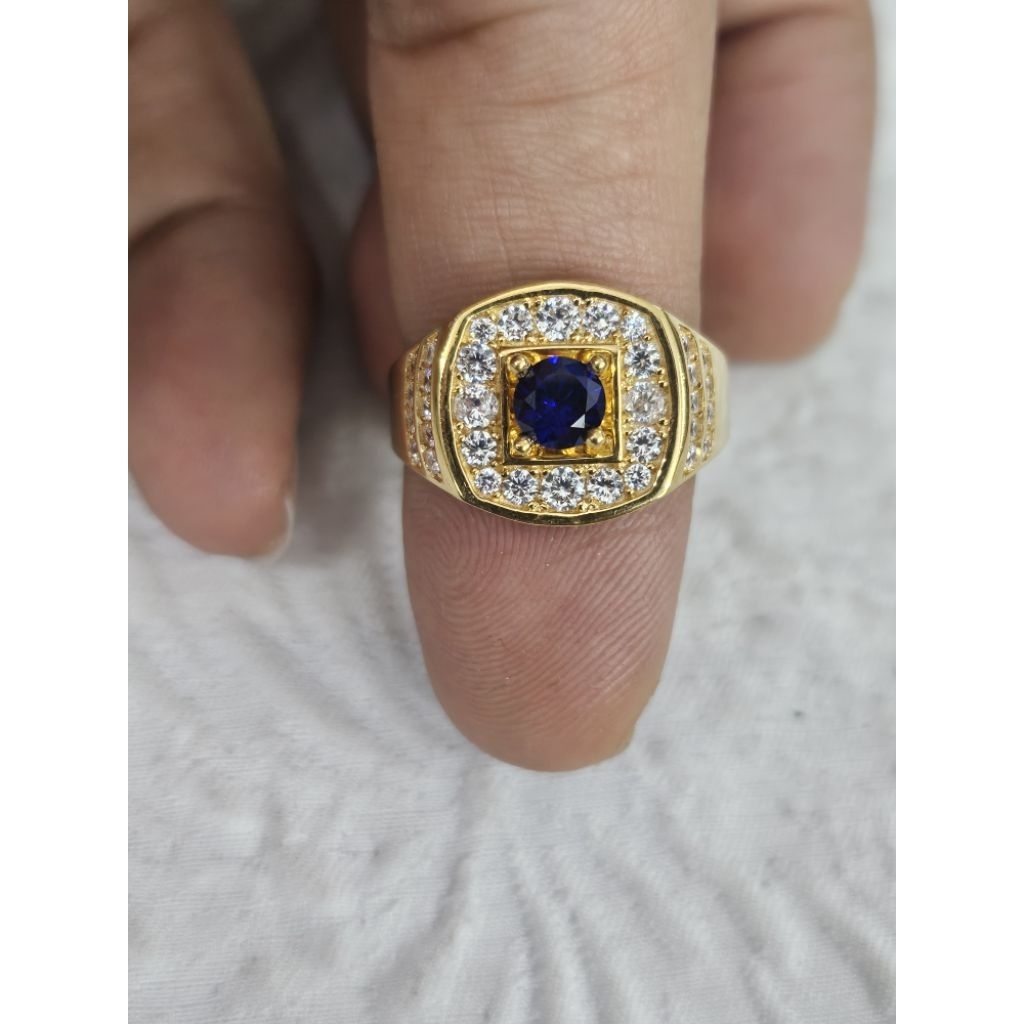 cincin cowok pria variasi mata biru emas 70% 700 70 %