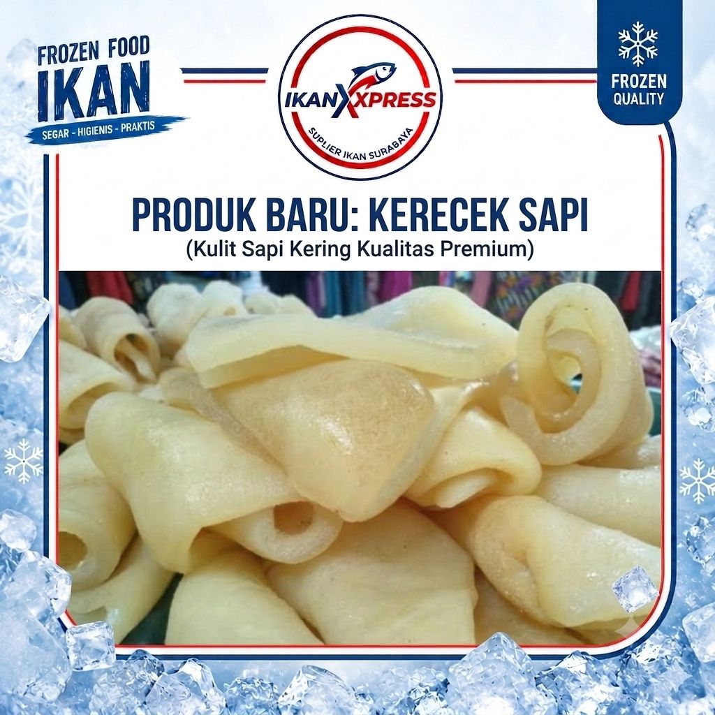 Ikan Xpress - Kulit Cecek Sapi Segar 500gr / 1kg  Kerecek Kikil Sapi Frozen Food Potong Bersih Higie