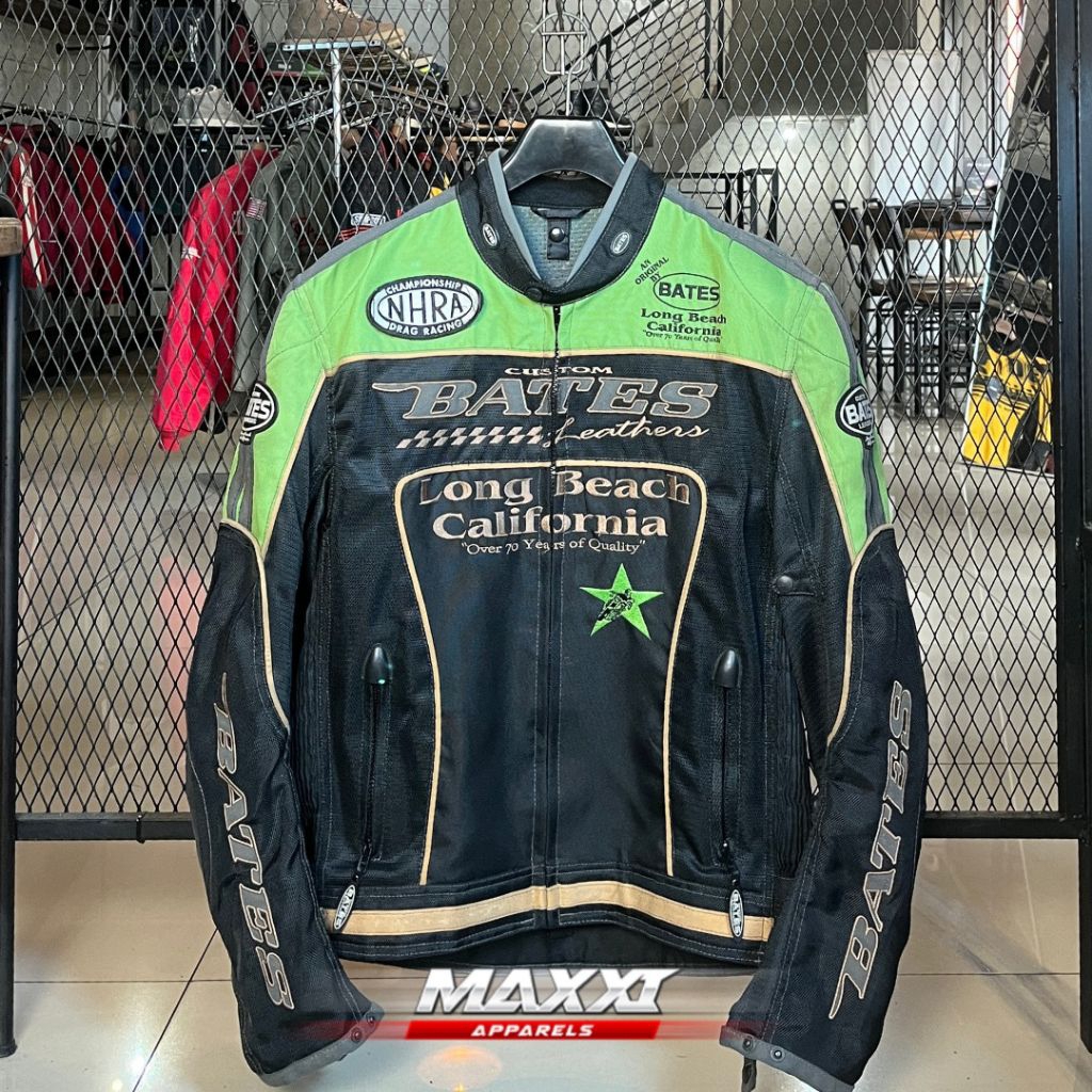 Jaket motor Custom Bates Leathers | Long Beach California | Jaket riding pria | Original Custom Bate