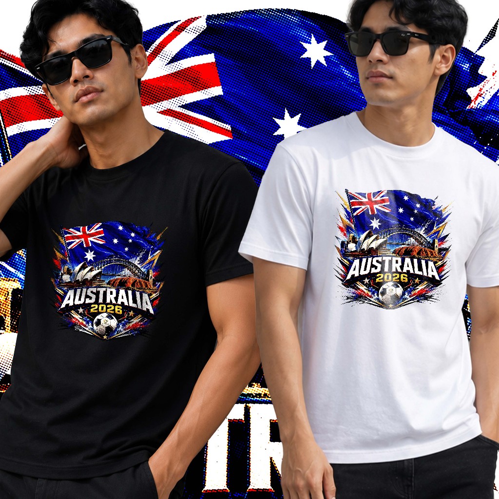 Kaos Bola Dewasa Pria TIMNAS  AUSTRALIA T-Shirt Casual Football 24s - Episentrum.Nex