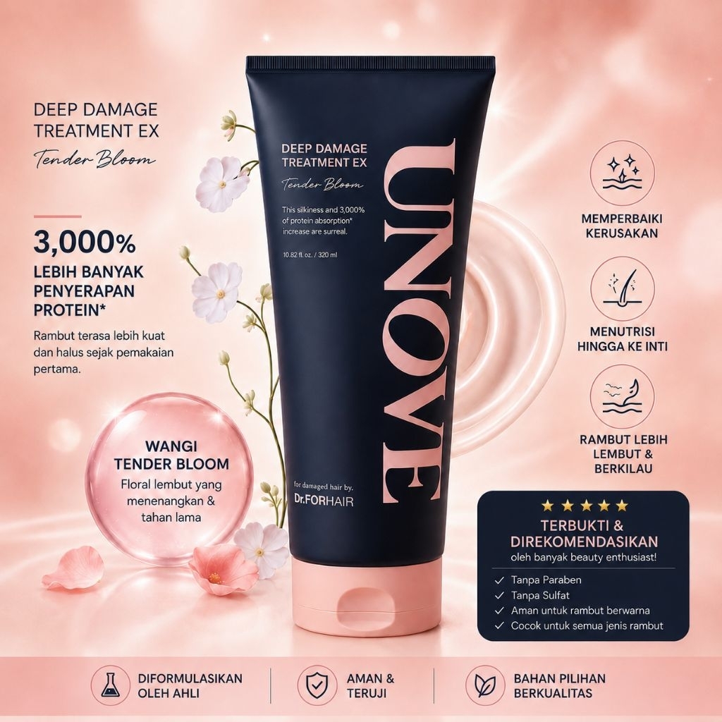 Dr. Forhair UNOVE deep damage treatment EX 320 ml perawatan rambut rusak parah