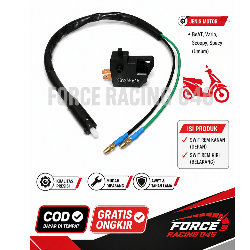swit rem set beat depan & belakang, beat karbu, beat esp, beat pop, vario