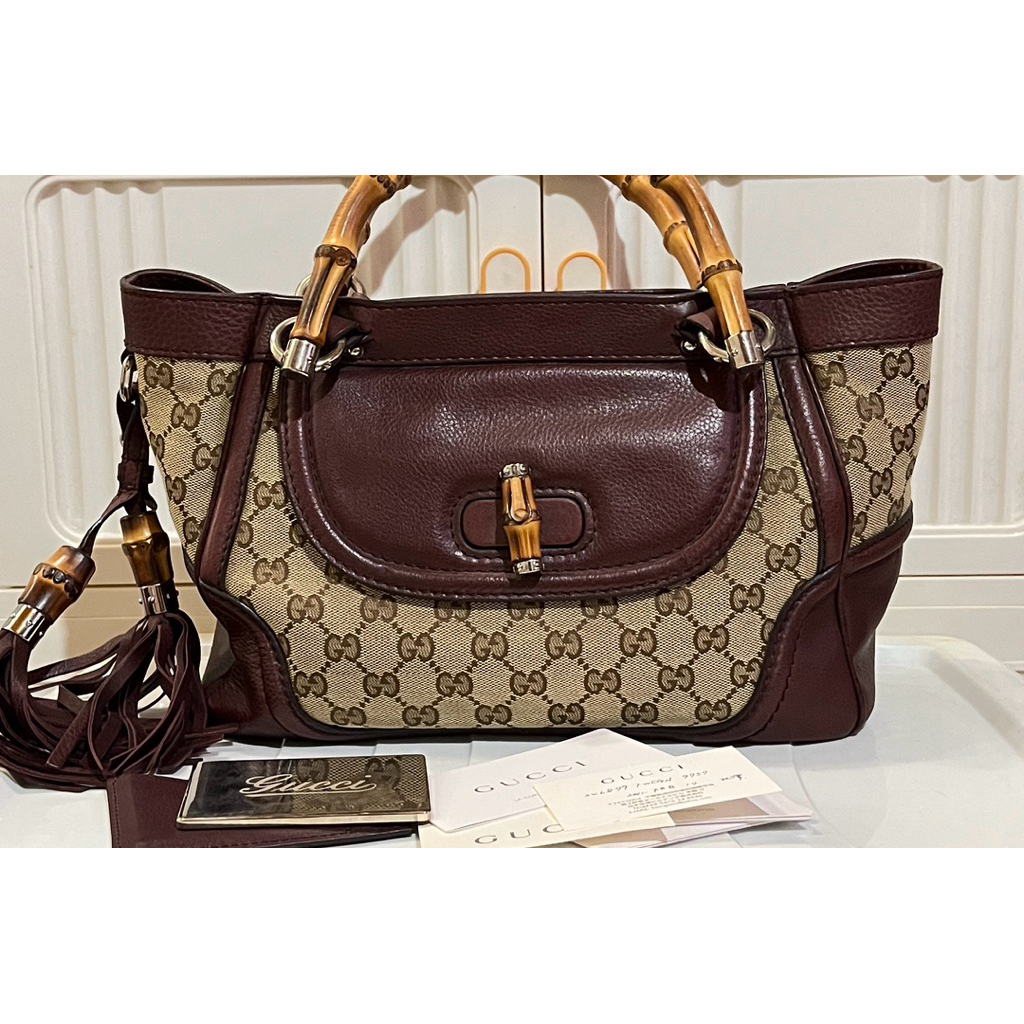 Preloved tas gucci bamboo original second