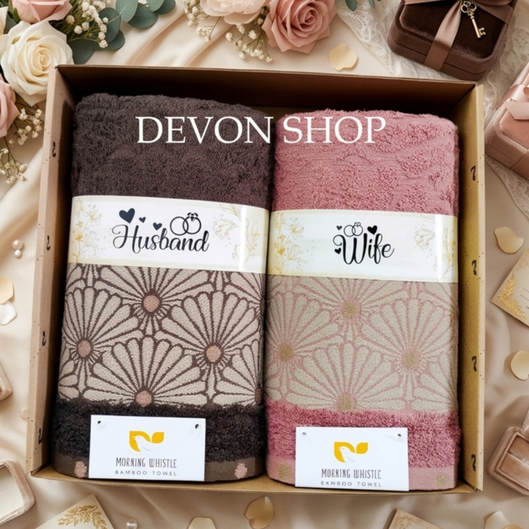 Devon - Hampers MORNING WHISTLE Handuk Couple Ukuran 70 x 135 cm Kado Wedding Pernikahan Seserahan