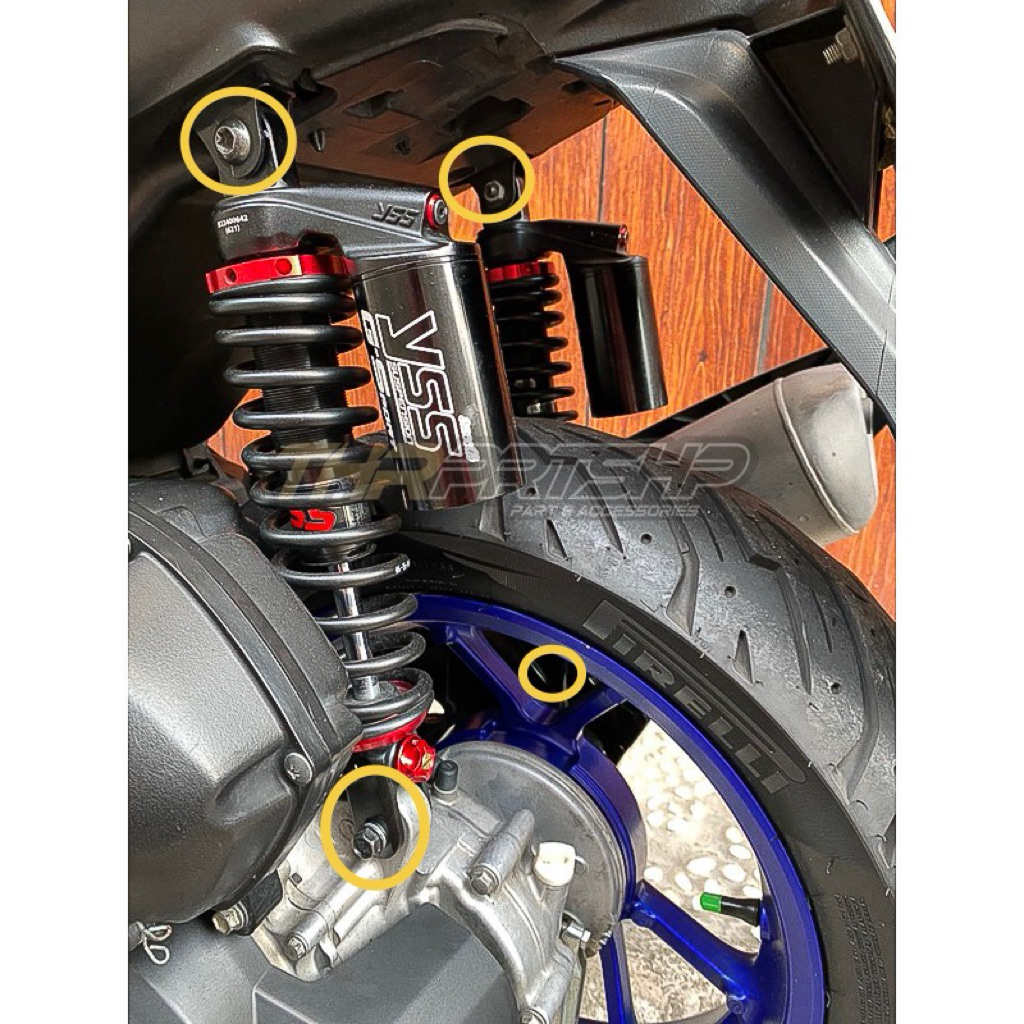 Baut Shock Belakang Aerox/NVX Stainles Heng