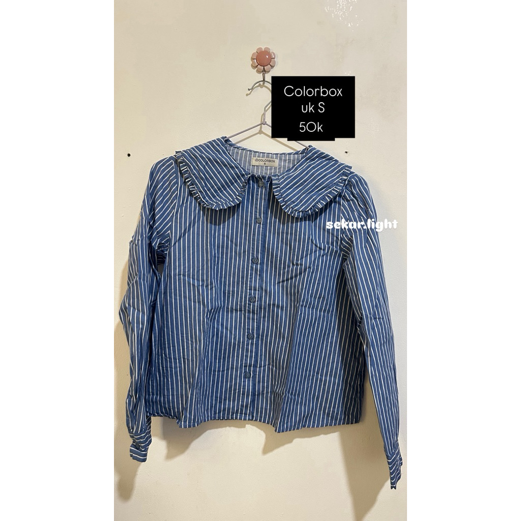 Kemeja stripes denim blue Colorbox