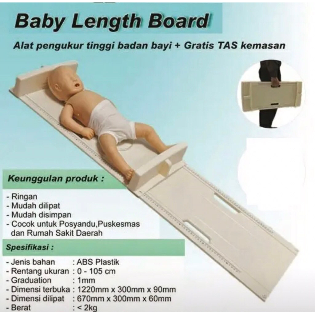 INFANTOMETER BOARD KENKO / ALAT UKUR PANJANG BAYI MERK KENKO PLUS TAS HIJAU