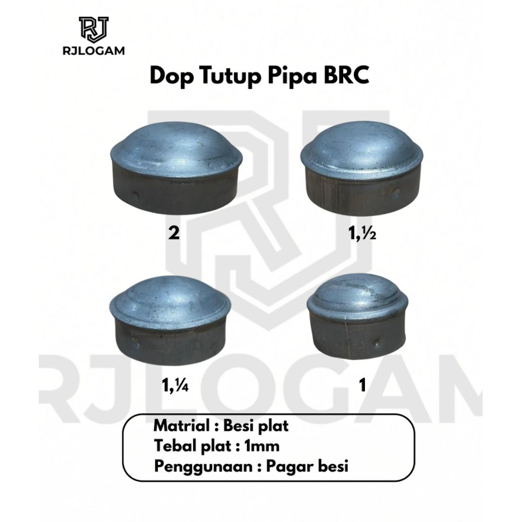 tutup pipa besi brc untuk pintu pagar brc
